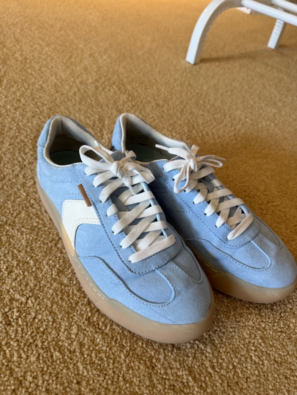 Dr. Scholl's Light Blue Suede Sneakers with White Accents